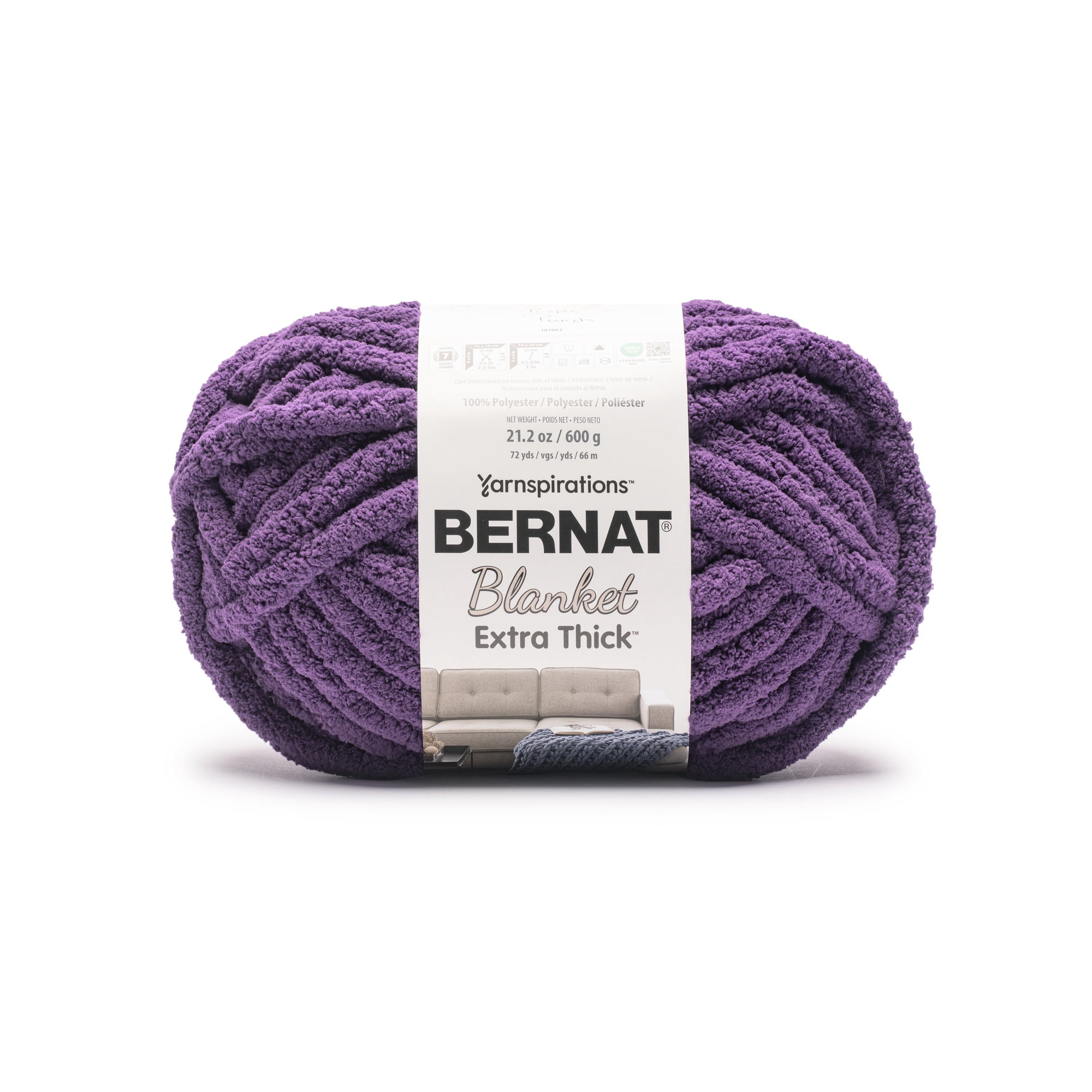 Bernat® Blanket Extra Thick™ #7 Fil de polyester géant, Purple Punch 21,2 oz/600 g 72 yards