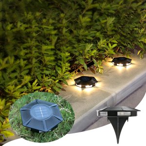 Aidoshy Solaire lumières extérieures avec 6 Lampe LED Perles Lumières de disque Lumières du jardin,Éclairage des paysages extérieurs à énergie solaire,Lumières de rue solaires en plein air