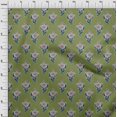 thumbnail image 3 of oneOone Viscose Jersey Fabric Leaves & Floral Block Decor Fabric Printed BTY 60 Inch Wide, 3 of 4