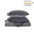 thumbnail image 4 of JML Velvet Quilt Set Queen Size 3 Pieces, Soft Velvet Diamond Pattern Bedspread Coverlet Quilted Bedding Set, with 2 Pillow Shams,Dark Gray, 4 of 7