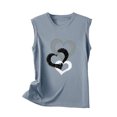 thumbnail image 5 of Timegard Camisoles pour Femmes Col Rond Imprimé Cœur Sans Manches Confortables Décontractées Amples Chemises Hauts Blouse, 5 of 5