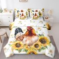 thumbnail image 1 of Farm Chicken Full Comforter Set 7 Piece,Rustic Farmhouse Animal Bed In A Bag With Sheets Hen Bedding Set For Kids Adults Sunflower Decor Bed Set Reversible, 1 of 5