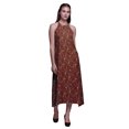 thumbnail image 1 of Bimba Robe Décontractée Oiseau Longue Dos Nu à Col Licou pour Femme Robe de Plage Imprimée - Moyen, 1 of 6