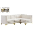 thumbnail image 2 of Meridian Furniture Alina Cream Velvet Modular Sectional, 2 of 20