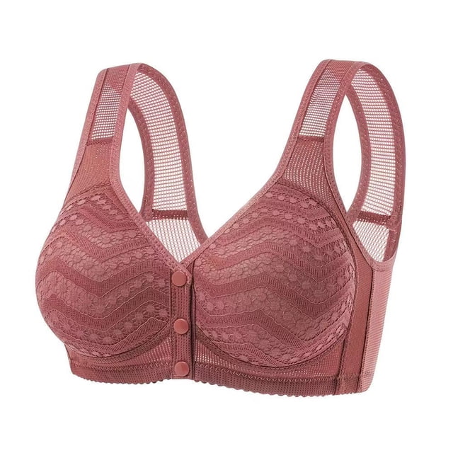 Yuyuzo Front Closure Bras for Women Plus Size Wireless Full Coverage Breathable Push up Daily Bras