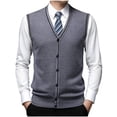 thumbnail image 1 of JMYHOAM Sweater Vest Men Cardigan Sweaters for Men Men's Casual Solid Color Sleeveless Wool Knitted Cardigan M-XXXL, 1 of 4