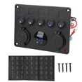 thumbnail image 2 of 5 Gang Switch Panel Waterproof 12-24V LED Switch Panel with Digital Voltmeter Backlit, 2 of 7