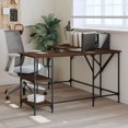 thumbnail image 1 of vidaXL Desk Brown Oak 139x139x75 cm Engineered Wood, 1 of 5