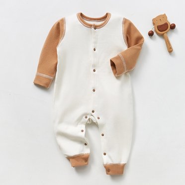 Amzcrzy Barboteuses pour Enfants Garçons et Filles Justaucorps pour Bébés à Blocs de Couleur à Boutons Tricoté à Manches Longues Col Rond Combinaison Vêtements pour Bébé Fille Essentiels pour Nouveau-Né Fille Vêtements pour Nouveau-Né Fille