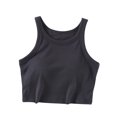 thumbnail image 1 of Timegard Camisoles pour Femmes Côtelées d'Été à Col Rond Sans Manches Confortables Courtes avec Soutien-Gorge Intégré, 1 of 6