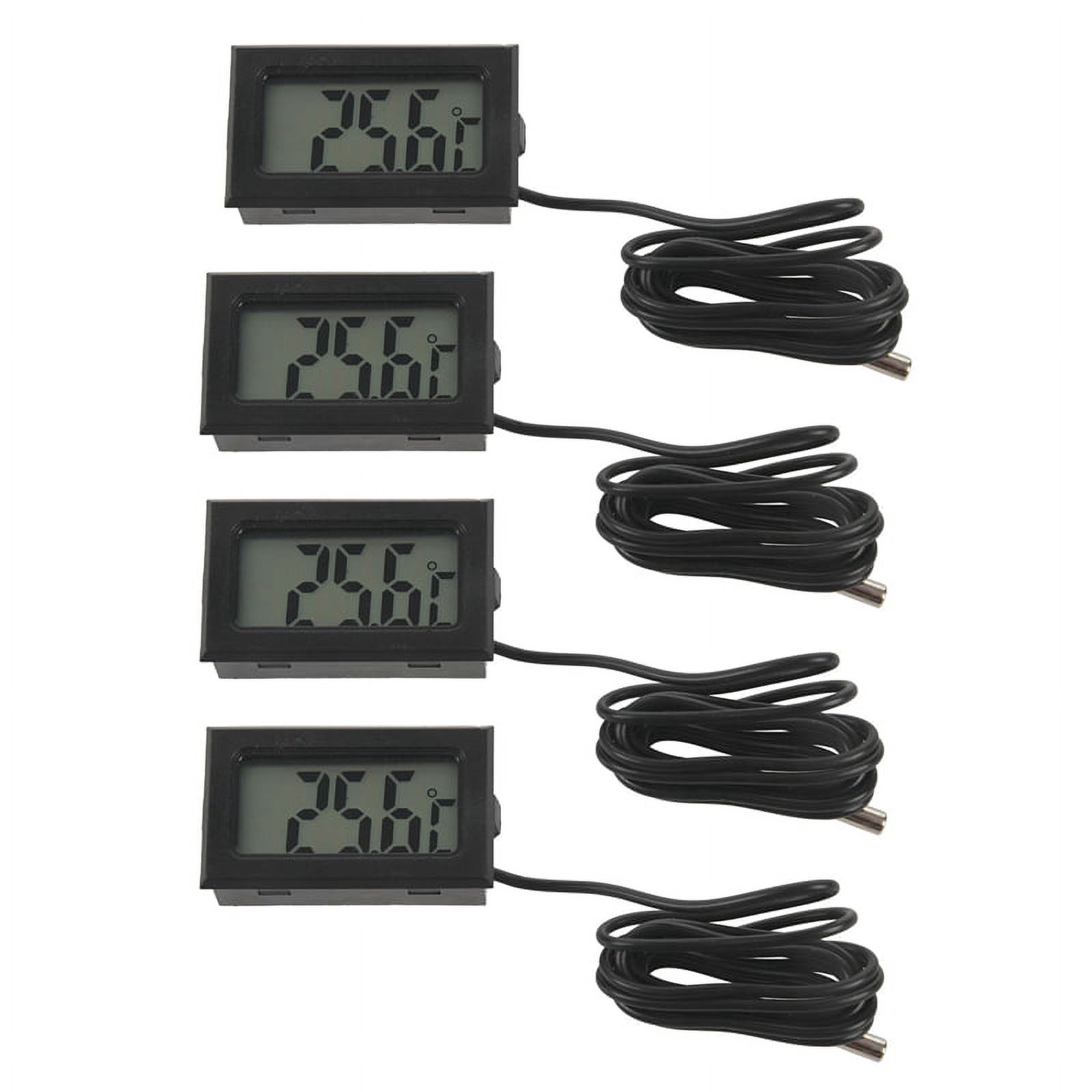 4X New Digital LCD Thermometer Temperature Gauge Probe Sensor -50°C TO +110°C Range,4x Digital Thermometer 4x Embedded hole,Silver