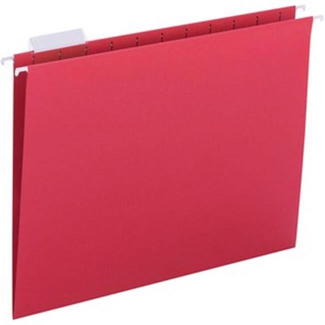 Business Source BSN03175 Dossiers Suspendus Coupés 0,2, Rouge - Lot de 25