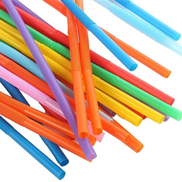 100 Pcs/Bag Disposable Plastic Straw Color Art Straws Curved DIY Shape Straw PP Elbow Strong And Sturdy. A set of multicoloured plastic straws featuring flexible elbow designs, perfect for creative DIY activities or regular beverage use. Made from sturdy PP material, these disposable straws are ideal for household or party settings.