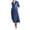 Dark Blue, variant on Plus Size Denim Dress, Womens Short Sleeve Flowy Denim Maxi Dresses, Button V Neck Loose Fitting Side Split Dress, New Summer Beach Vacation Clothes Cocktail Dress for Women Blue 3XL