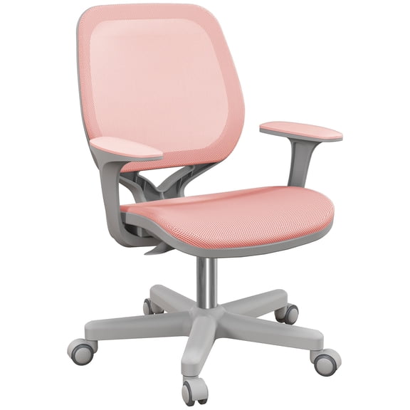 Vinsetto Chaise de Bureau en Maille, Petite Chaise d'Ordinateur pour Bureau, Gain de Place, Rose