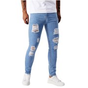 hotojiny Skinny Jeans for Men Stretch Slim Fit Ripped Distressed Tapered Jeans Fashion Comfort Straight Leg Denim Pants