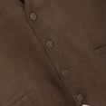 thumbnail image 4 of Kcodviy Mens Gentlemens Plays Suede Windbreaker Men Retro V Neck Solid Puff Jacket Color Pocket Button Leather Fir Hooded Jacket Vest, 4 of 8