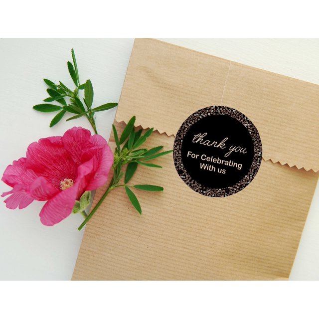 Darling Souvenir MADE WITH LOVE SequinTheme - 2" CustomStickersPremium 80 Self-AdhesiveRoundLabels, Personalized Wedding Party FavorStickers/RoundEnvelope Seal