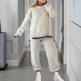 thumbnail image 2 of Posijego 2 Piece Knit Set Women Outfit Long Sleeve Pullover Tops Wide Leg Pants Lounge Matching Tracksuit, 2 of 6