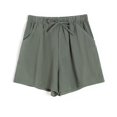 thumbnail image 2 of 2025 Pantalon Femme Printemps Été Uni Pantalon Femme Coton Li Nen Shorts Pantalon Extensible pour Femmes avec Poche Fendue Décontracté Grande Taille Robe Vêtements pour Femmes, 2 of 4