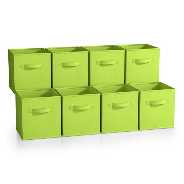 Sorbus Fabric Storage Bins 11" Foldable Cubes With Handles For Pantry, Cubbies, Toy And Closet Shelving Organization - 8Pk