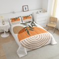 thumbnail image 4 of Erosebridal Geometric Striped Bedding King Comforter Set, Contemporary Abstract Down Comforter, Retro Sun Leaves Decor, 3pcs, 4 of 8