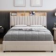 thumbnail image 4 of GloryStar Upholstered Bed Frame with Storage Headboard,Platform Bed Frame with Storage Drawers, Charging Station，Noise-Free, No Box Spring Needed, Easy Assembly, 4 of 8