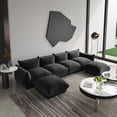 thumbnail image 1 of The Magic Home Convertible Modular L-Shaped Chenille Sectional Sofa Sofas, Black, 1 of 12