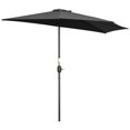 thumbnail image 1 of Outsunny Parasol Demi-Rond de 9 Pi, Parasol de Balcon Extérieur, Noir, 1 of 10