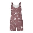 thumbnail image 4 of Penkiiy Combinaison Courte d'Été pour Femme, Coupe Ample, Sans Manches, à Bretelles Nouées, avec Poches, Kaki, Polyester, Décontractée, Régulière, 4 of 6