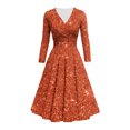 thumbnail image 1 of Offre à Durée Limitée Iumwxz Robe à Col en V à Manches Longues pour Femmes Tunique Robe de Performance Robe à Imprimé Brillant Robes Longues pour Femmes Robe Ample et Fluide pour la Rue, 1 of 4