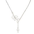 thumbnail image 1 of mmirethe Collier Pendentif Feuilles&Croix pour Femmes Chaîne Ras du Cou Collier en Alliage, 1 of 1