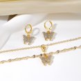 thumbnail image 3 of MYG Fashionable High-end Butterfly ear clips Necklaces Suits Versatile jewelry, 3 of 5