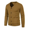 thumbnail image 1 of Mens Cardigan Coats Long Sleeve Winter Fall Button Solid V Neck Slim Fit Warm Sweater Casual Cardigans Tops, 1 of 2