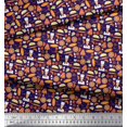 thumbnail image 2 of Soimoi Poly Georgette Fabric Pizza,Cake & Croissant Food Print Sewing Fabric Yard 52 Inch Wide, 2 of 3