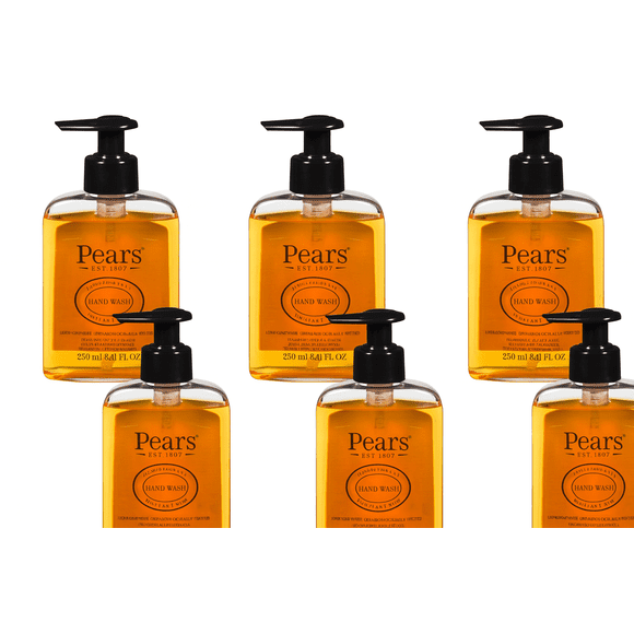 Pears Hand Wash with Plant Oils - 100% Soap Free, Pure & Gentle, 250ml X PACK of 6