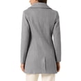 thumbnail image 4 of INSPIRE CHIC Women's Shawl Collar Single Breasted Mid-Thigh Winter Overcoat L Grey, 4 of 7