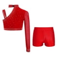 thumbnail image 3 of Manyakai Gymnastic Dance Outfits for Girls Latin Jazz Dance Performance Costumes Athletic Sports Workout Red 16, 3 of 7