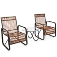 thumbnail image 1 of Costway Ensemble de Mobilier de Terrasse en Rotin 3 Pcs Canapé de Conversation Table Basse Jardin, 1 of 9