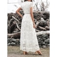 thumbnail image 3 of Women's White V Neck Lace Maxi Dress, 3 of 11