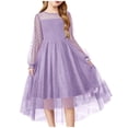 thumbnail image 1 of GDREDA Robes d'Été pour Filles 2025 Robe de Printemps à Manches Longues Robe en Tulle Violette, 3-4 Ans, 1 of 9