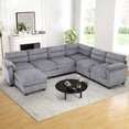thumbnail image 1 of Bonzy Home Convertible Sectional Sofa Couch for Living Room With Ottoman Grey, 1 of 7