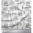 thumbnail image 1 of Soimoi White polyester Crepe Fabric Merry Christmas Text Print Sewing Fabric Yard 42 Inch Wide, 1 of 5