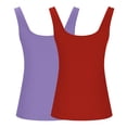 thumbnail image 4 of Plebaso 2 Pack Ribbed Tank Tops for Women Spaghetti Strap Slim Tops Scoop Neck Sleeveless Summer Tops, 4 of 4