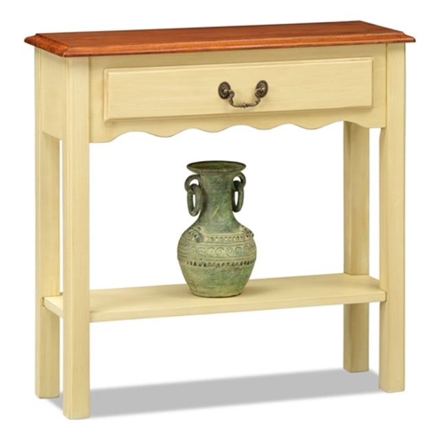 Leick Furniture Table Console en Bois Wave, Fini Ivoire