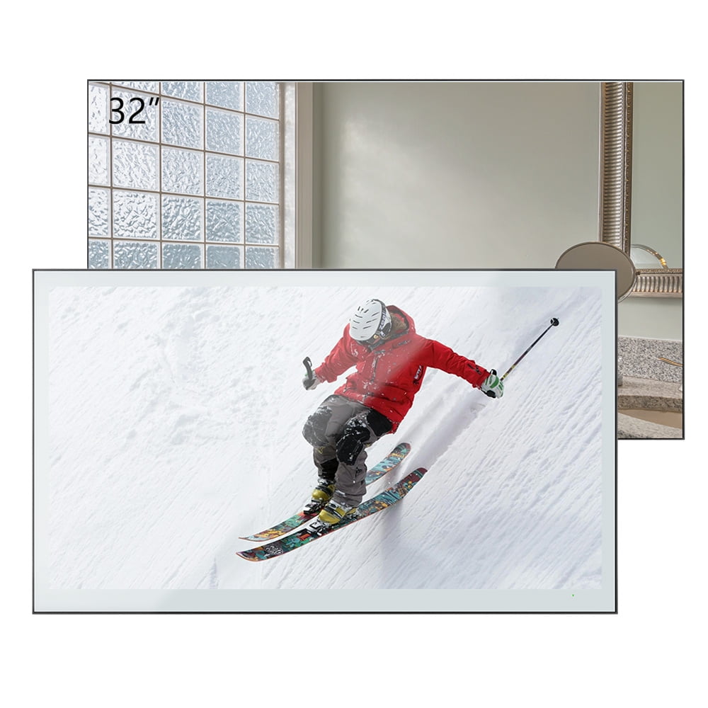 Soulaca 32 inches 4K Smart Magic Mirror TV Wateproof Bathroom Voice Control Goo-gle System WiFi Bluetooth ATSC DTV Tuner