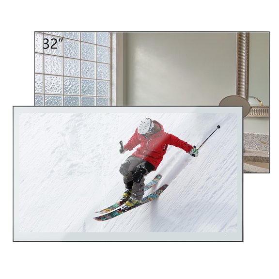 Soulaca 32 inches 4K Smart Magic Mirror TV Wateproof Bathroom Voice Control Goo-gle System WiFi Bluetooth ATSC DTV Tuner