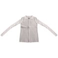 thumbnail image 3 of Women's Double Zip Ribbed Knit Cardigan - Tight-Fitting Crop Top with Collar - Modern Design - Soft Textured Fabric - One Size Fits Most, 3 of 3