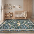thumbnail image 3 of Garvee 8'x10' Floral Animal Print Area Rug Washable Rugs, Low Pile Stain Resistant Rug Botanical Bird Soft Carpet for Living Room Bedroom Dining Room, Blue, 3 of 8