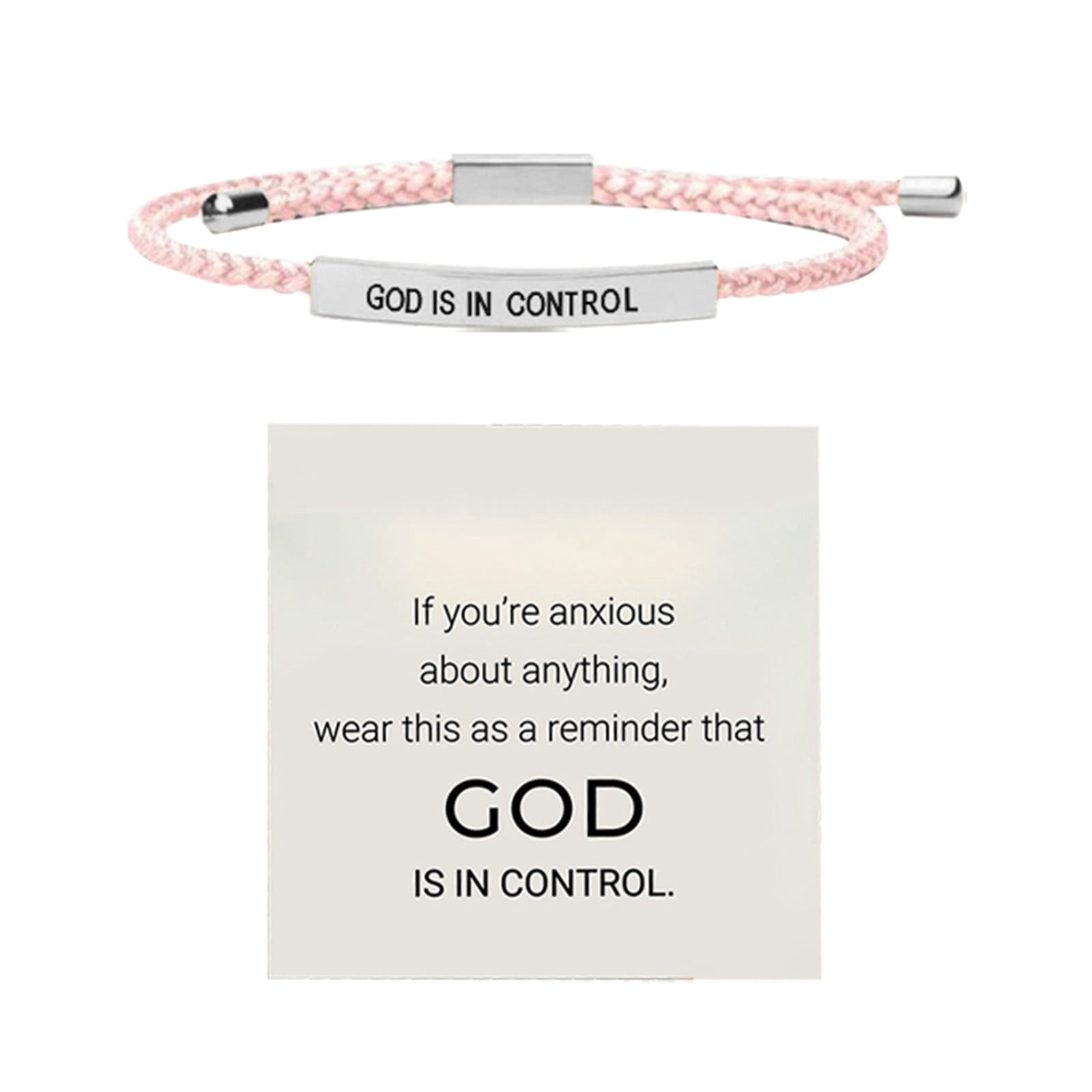 Bracelet par God Is In Control en Acier Inoxydable, Accessoire Tressé Ajustable pour le Quotidien et la Motivation